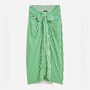 NWT J.Crew draped sarong skirt in green stripe
